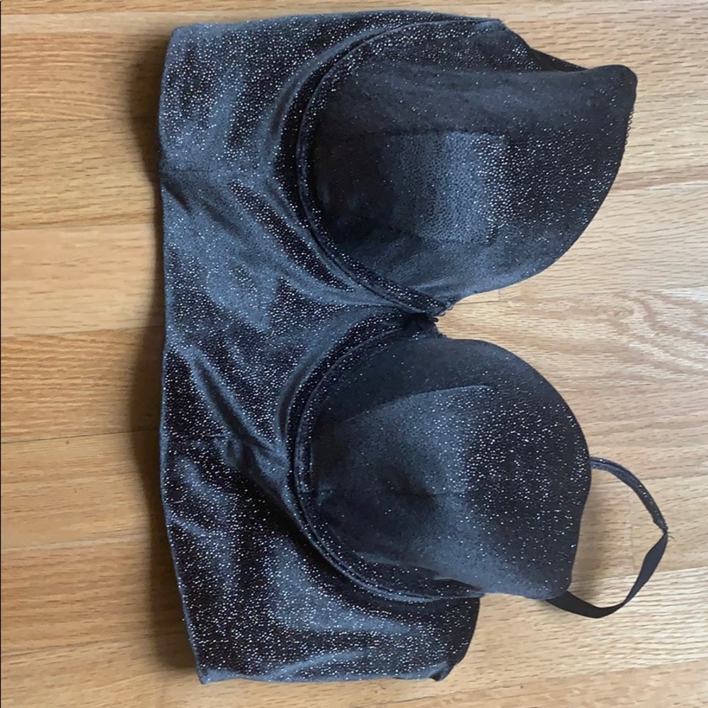 Black and silver Corset bra